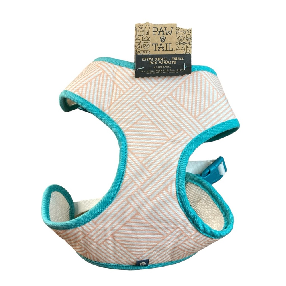 Paw & Tail dog harness extra small -small dogs peach and teal up to 25 p…